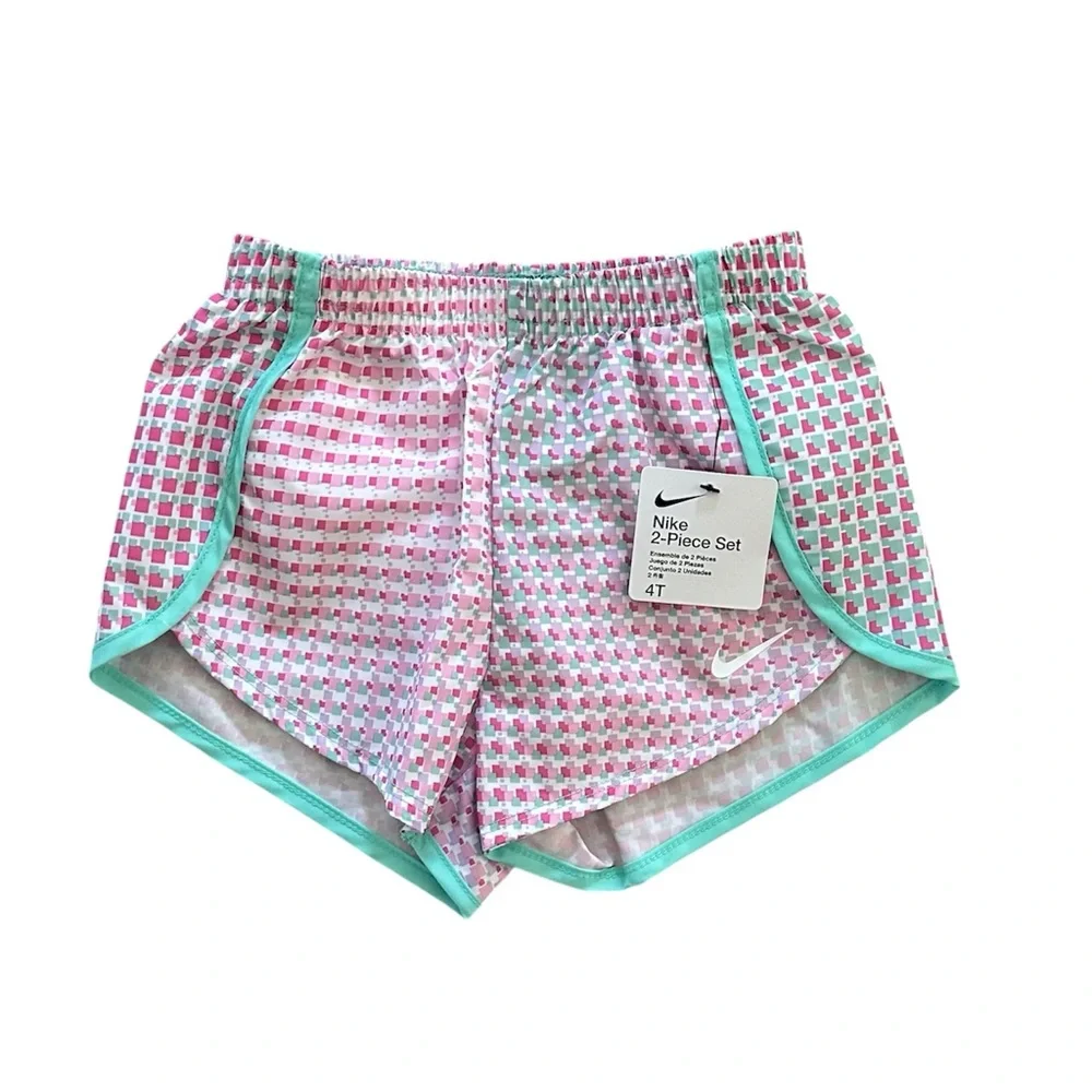 *New* Nike 2 Piece Set Pink Dri-Fit T-Shirt & Shorts Girls Size 4T - Picture 2 of 2